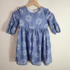PIPPA  JULIE Girls Blue-Gray 3/4 Sleeve Shift Dress Size 6