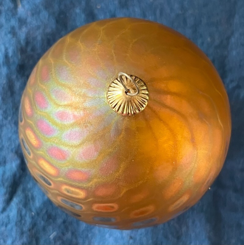 1994 Art Glass Craig Zweifel Hand Blown Iridescent Round Ball Glass