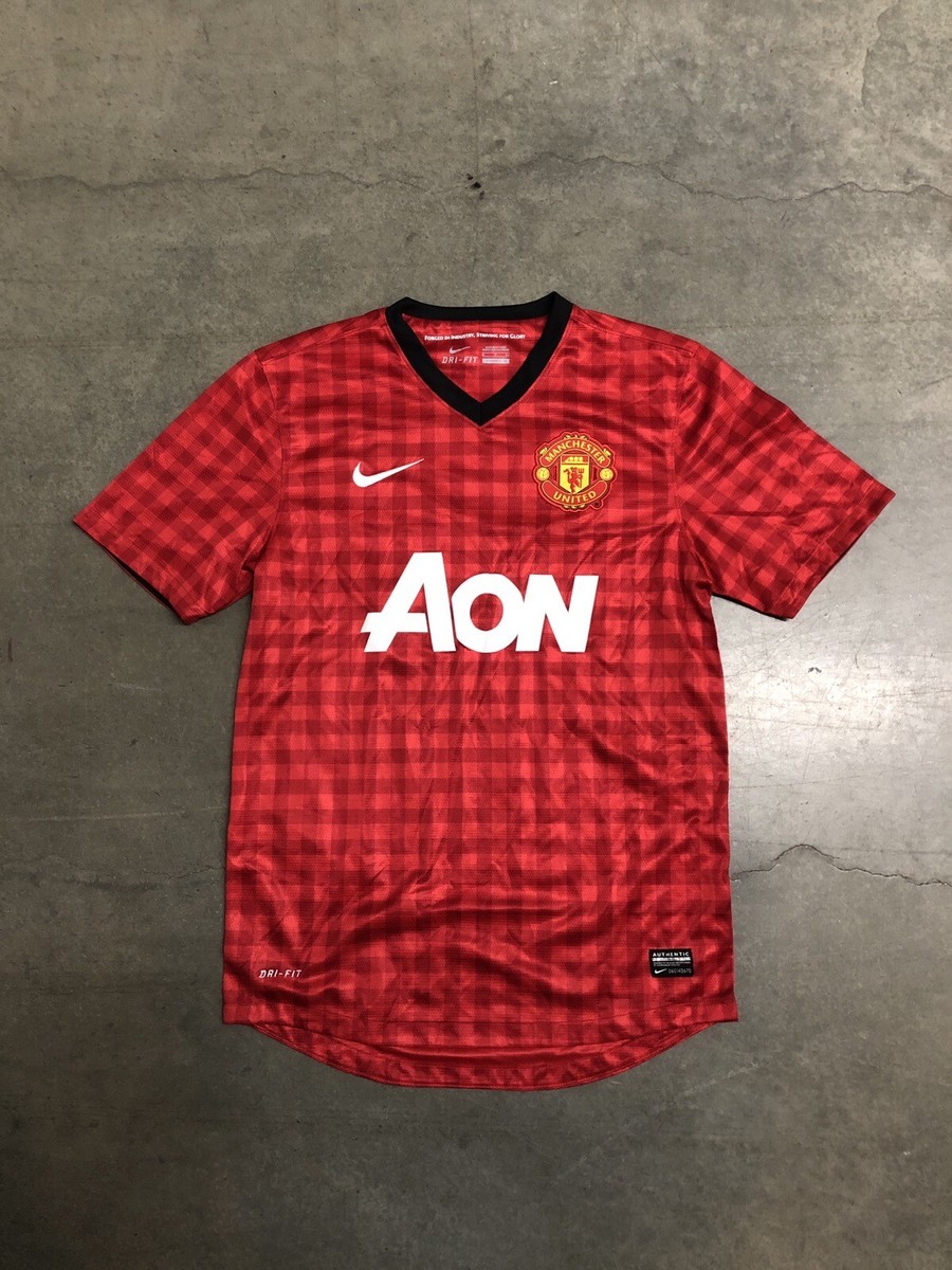 2012 Manchester United Nike Home Kit Plaid Dri-Fit Soccer Jersey