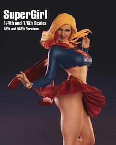Abe3D 1/6 Scale Super Girl Figure kit SFW Version (NSFW version available)