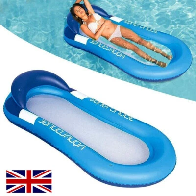 Adults Inflatable Ride On Swimming Paddling Pool Float Beach Lounger Toy Lilo UK - Image 1 of 4