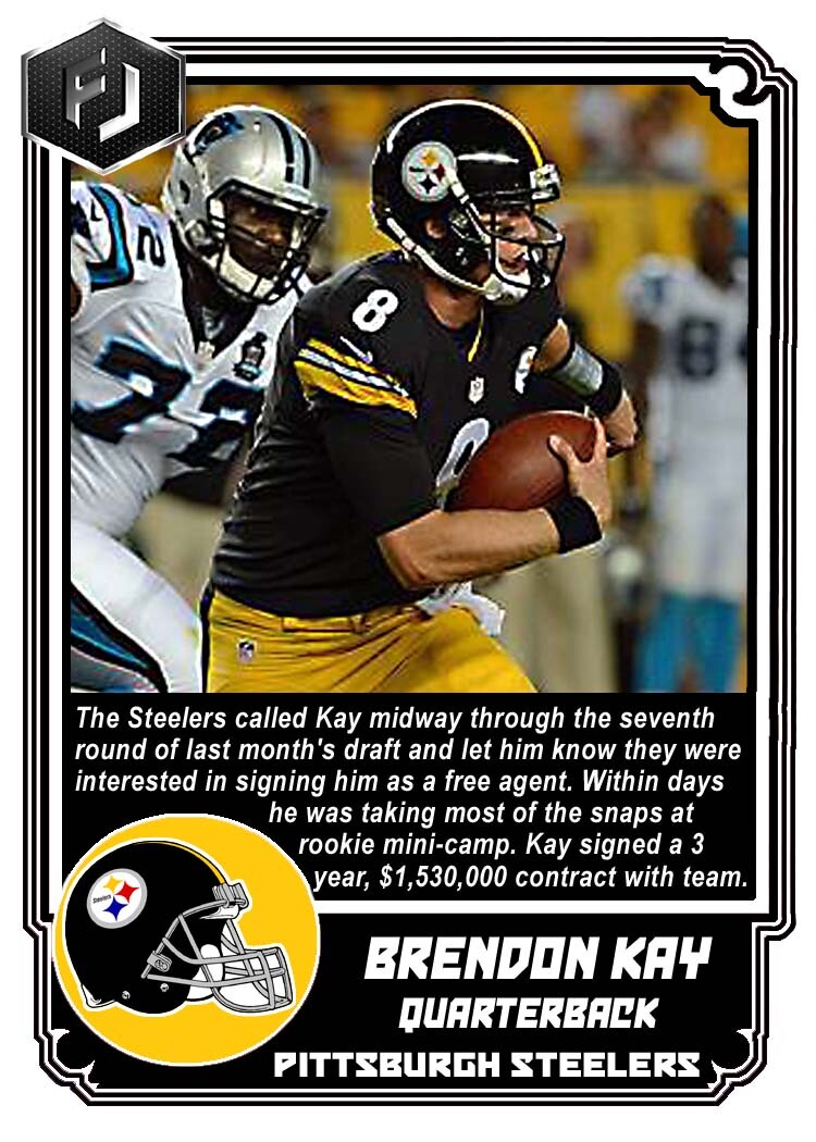 ACEO BRENDON KAY PITTSBURGH STEELERS CUSTOM HAND MADE ART CARD 1