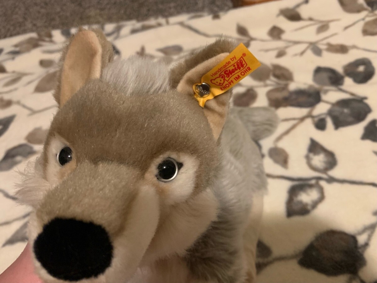 steiff Snorry grey wolf plush stuffed animal | eBay