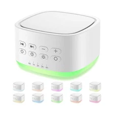 Magicteam White Noise Machine 10 Colors Lights and 25 Soothing Sounds Sleep S...
