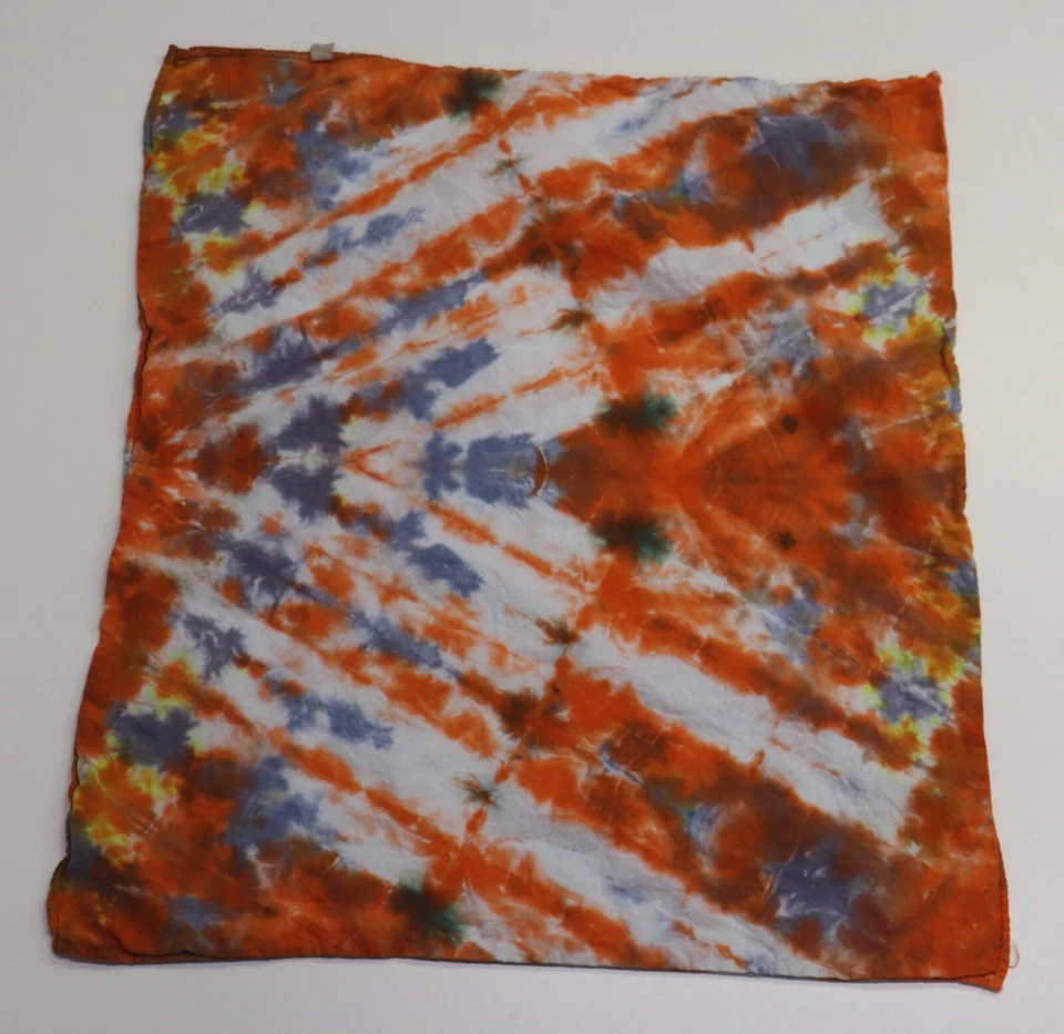 Bandana Tie Dye 21" x 21" Orange Sun Splash 100% algodón Foto 2 de 2