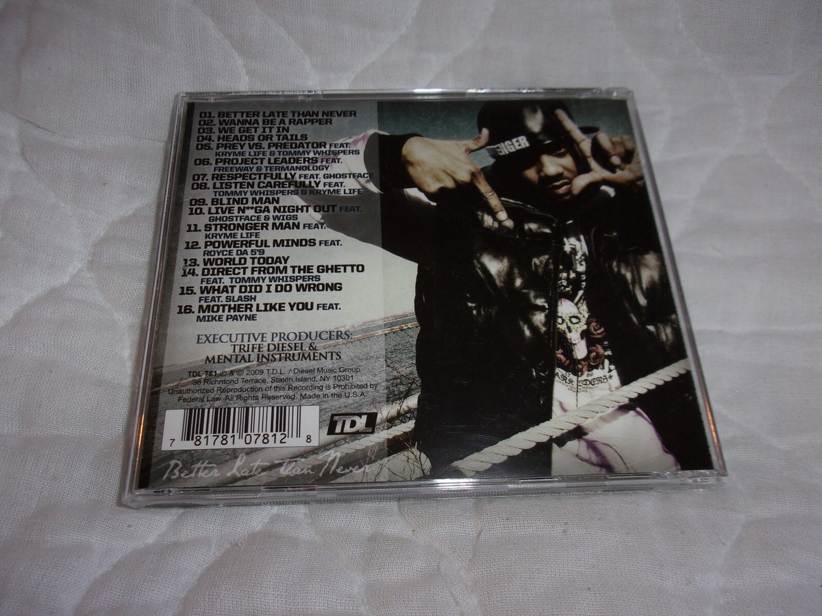 TRIFE DIESEL BETTER LATE THAN NEVER CD PA EXPLICIT RAP HIP TRIFE DIESEL BETTER LATE THAN NEVER CD PA EXPLICIT RAP HIP