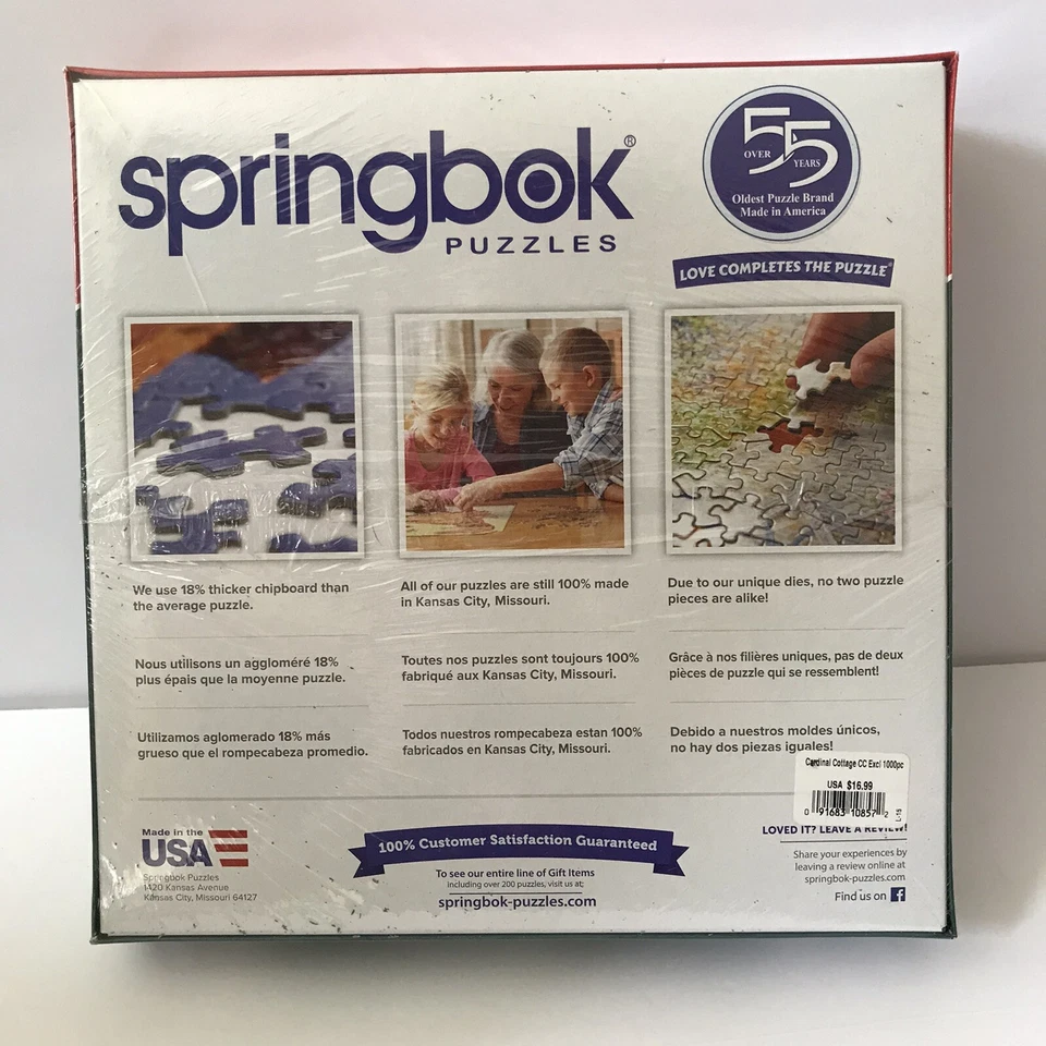 CARDINAL COTTAGE 1000 PIECE JIGSAW PUZZLE by SPRINGBOK ~ NEW & SEALED - Image 2 of 2