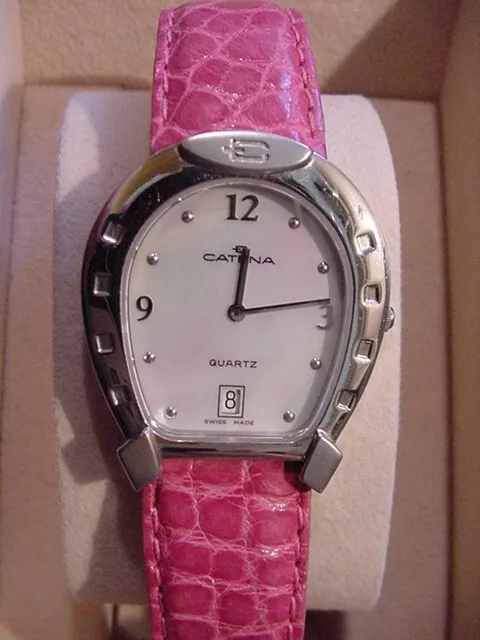 Catena Ladies Stainless Steel Horseshoe Watch Mother of Pearl