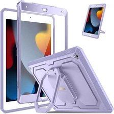 Rugged Case for iPad 9th 8th 7th 360 Rotating Cover Built-in Screen Protector