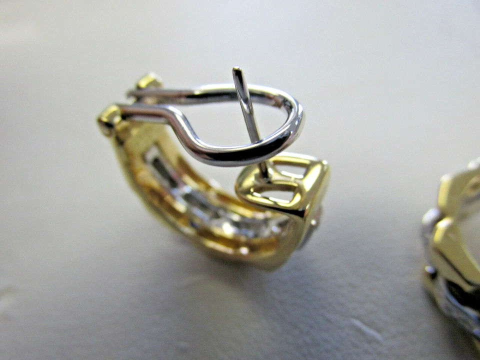 Impresionantes Pendientes de Diamantes de Medio Aro CHIMENTO F VVS .44 ctw Oro 18k HACER OFERTA Foto 3 de 4