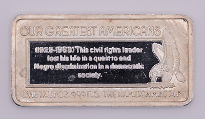 Martin Luther King Jr. Civil Rights Leader 1oz 999 FINE Silver art