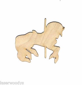 unfinished wooden carousel horses