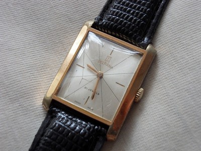 Delbana Cal.P 320 mechanical rare dial with lines vintage men's watch Swiss made
