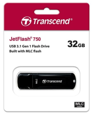 Transcend JetFlash 750 32GB USB 3.1 MLC NAND Flash 32 GB Stick TS32GJF750K OVP