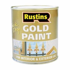Rustins Interior and Exterior Use Quick Dry Gold Paint 100ml Use on Wood / Metal