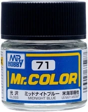 Mr. Hobby C71 Mr. Color Gloss Midnight Blue Lacquer Paint 10ml - US