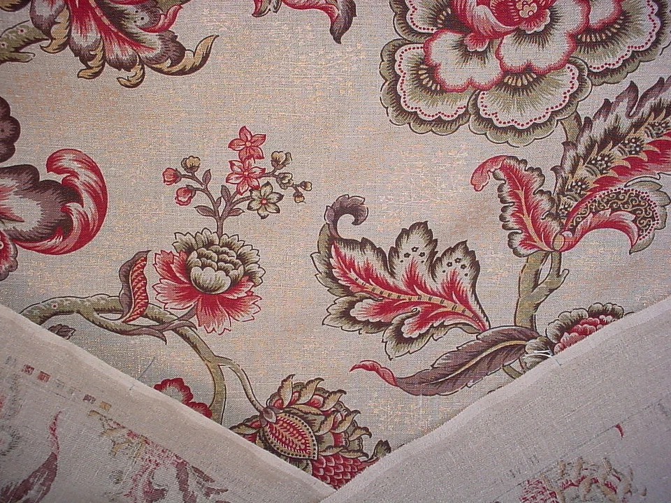 11Y Scalamandre B0 00012859 Padma Crimson Jacobean Floral Upholstery Fabric - Image 4 of 4
