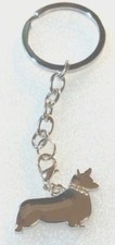 Corgi Dog Shiny Silver Alloy Purse Charm Dangle Zipper Pull Key Chain Jewelry