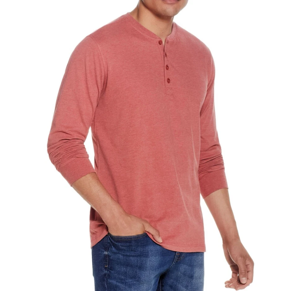 WP всепогодный мужской длинным рукавом супер мягкий Henley-2 упаковки красный/белый XL - Изображение 3 из 4