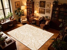 Velvet Washable Leaf Area Rug, Multiple Sizes, 10 Colors Available