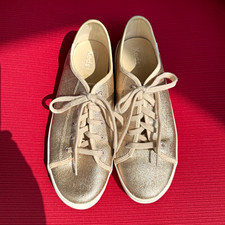 Keds Kickstart Core Womens Low Top Lace-Up Sneakers Fabric Upper Gold Memory Sz6