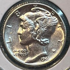 Uncirculated 1941 Philadelphia Mint Silver Mercury Dime Uncirculated 1941 Philadelphia Mint Silver Mercury Dime