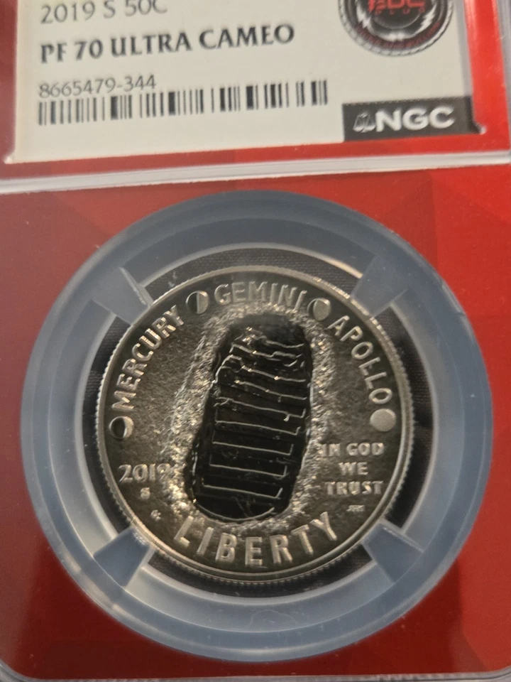2019-S Proof 50c Apollo 11 50th Anniversary Half Dollar NGC PF70 Ultra Cameo - Image 2 of 4
