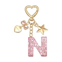 FüR Cute Initial Letter N Keychain FüR Frauen Pink Bling