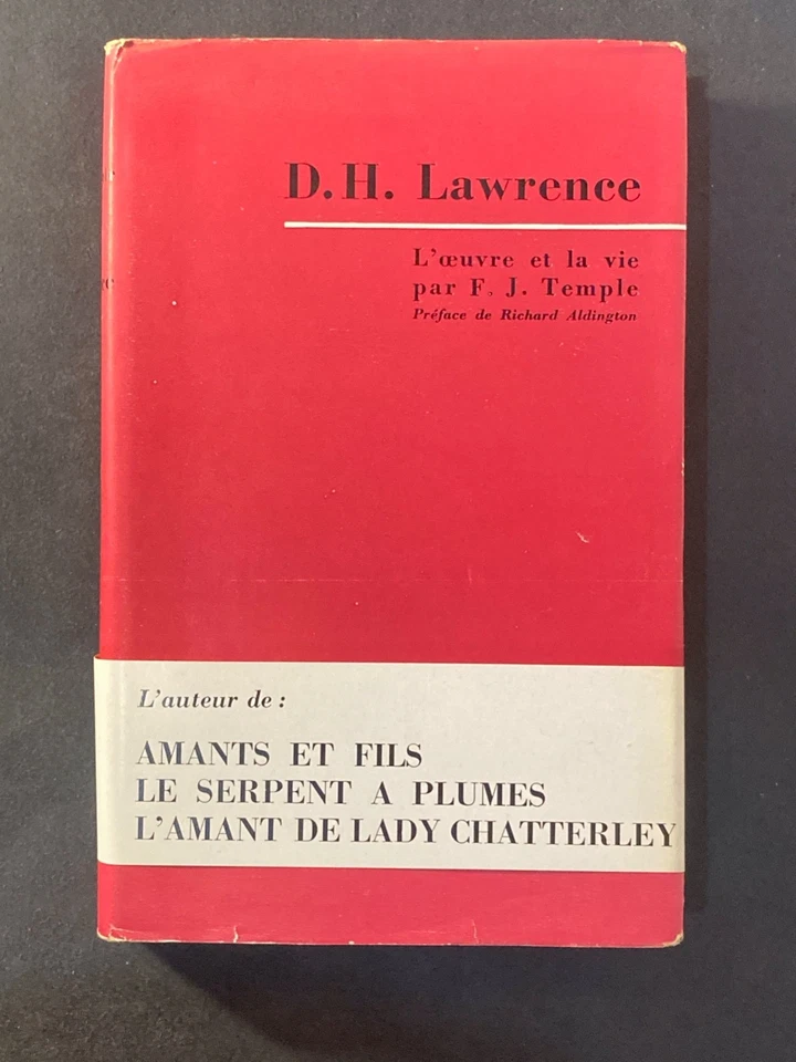 F.J.TEMPLE (Envoi à Delteil) ; D.H.Lawrence, Oeuvre et Vie ; Seghers ; 1960 ;BE - Photo 1/4