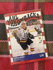 Chris Terry /99 “RED STRIPES THROWBACKS” 2023-24 AHL (WOLVES) (B18-44)