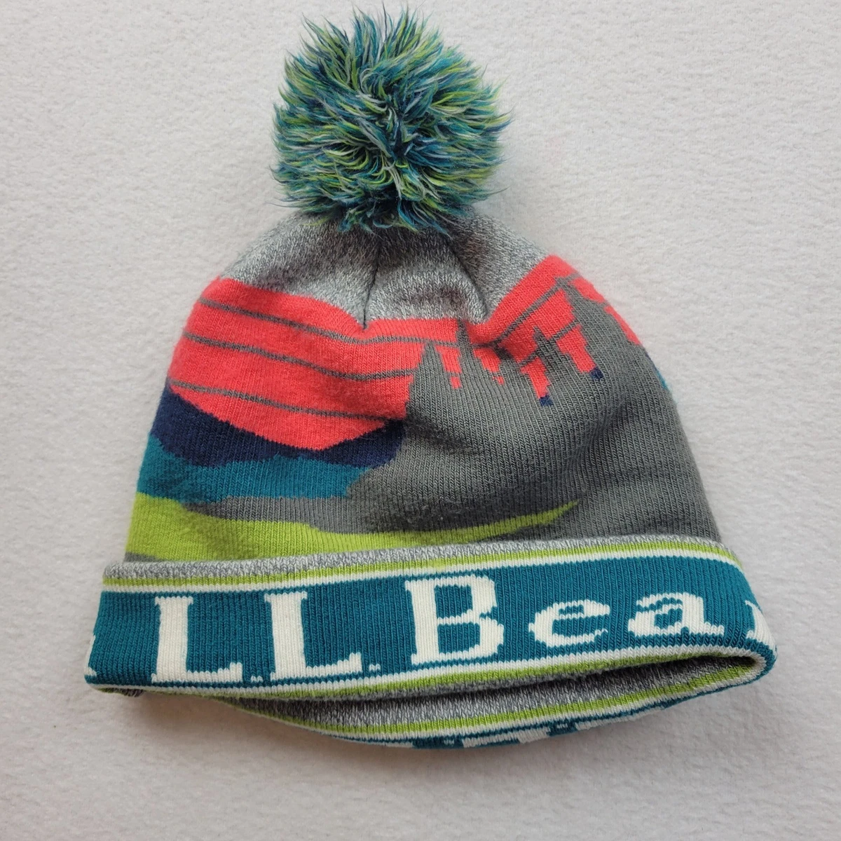 L.L. Bean Kids Striped Pom-Pom Beanie Gap kids pink striped fleece Pom Pom beanie | Mercari main image 2