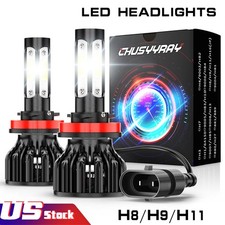 2pc H11 Led Headlight Low Beam Bulbs Kit 6500k White For Toyota Camry 2007-2018