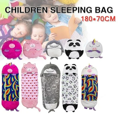 Sleeping Bag Happy Napping Napper Kid FUNNY Pillow Warm Camping Unicorn Gift🎁UK