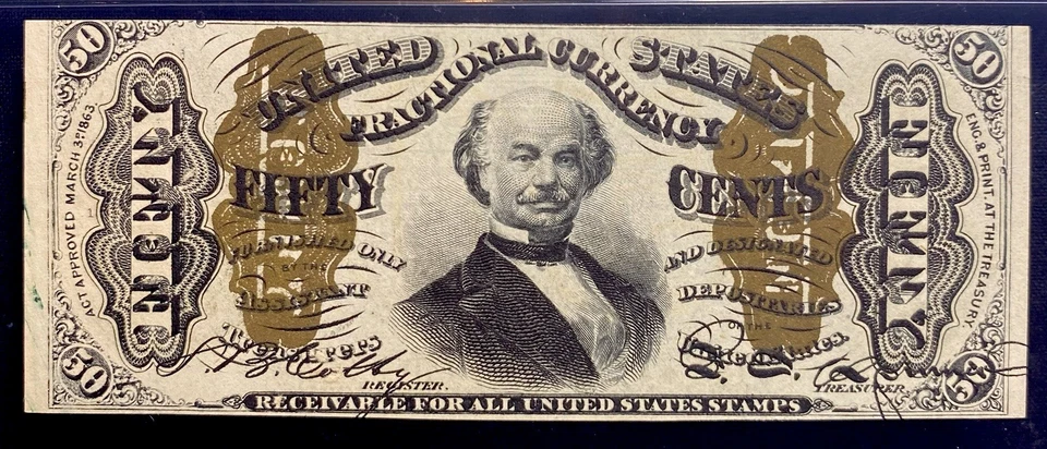 PMG UNC 62. FR# 1333 Fractional 1864 Union Currency 50c, Civil War Third Issue - Image 3 of 4