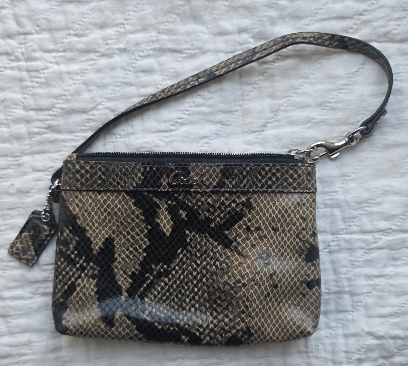 ~"COACH"~PYTHON~SNAKESKIN~LEATHER~MINI~WRISTLET~T… - image 6