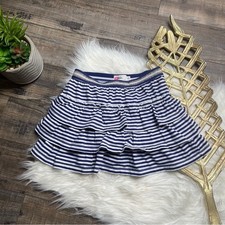 Boden Tiered Ruffle Stripe Blue White Skirt Girl's Size 5 - 6 Years