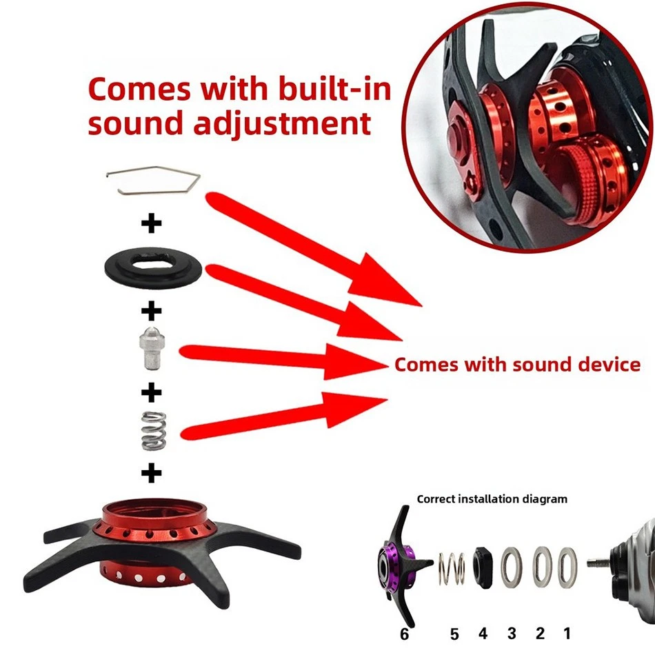 Carbono de arrastre de estrellas Circlevast para carrete ABU ZLLON/STEEZ/TATULA con clicker de arrastre Foto 2 de 4