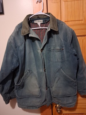 Vintage LL Bean Barn Chore Coat Jacket Green Removable Primaloft Lined Men's XL