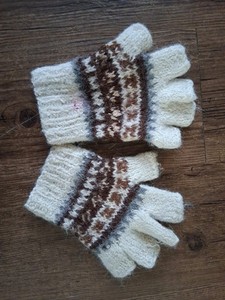 Gloves Knit Fingerless Mittins Mitts Glovelettes 