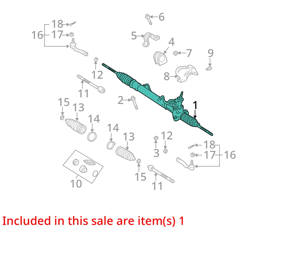 2005 Scion xB Steering Gear Rack & Pinion OEM 104K Miles - LKQ430604845 - Image 4 of 4