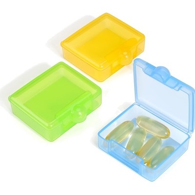 Bunte Pillenbox für Vitamine und Tabletten - 3er Set - Leicht und Kompakt