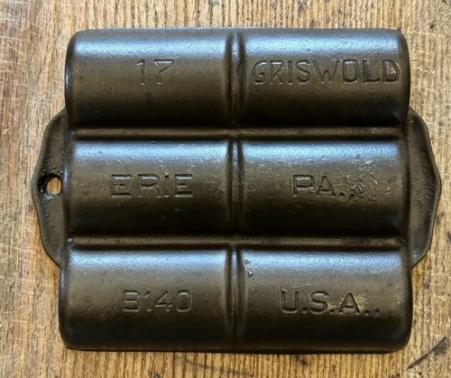 Griswold Cast Iron No. 17 Six Slot Muffin Pan P/N 6140