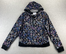 Champion XL Black Paisley Hoodie Pullover Long Sleeve Cotton Blend Top