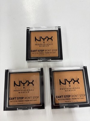 3 NYX Can't Stop Won't Stop Mattifying Pressed Powders CSWSM08 Mocha