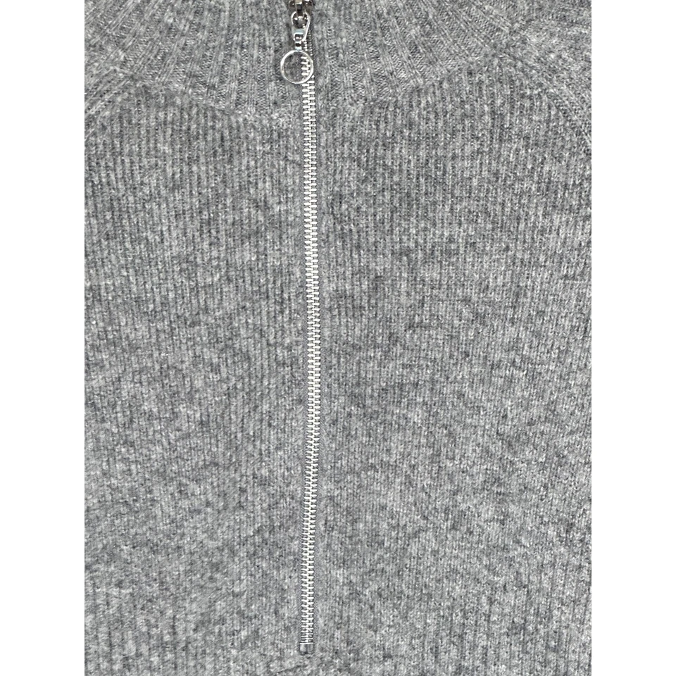 Vestido Suéter Rachel Roy Gris Mezcla Lana de Cordero Volantes Dobladillo Manga Larga Invierno L Foto 4 de 4