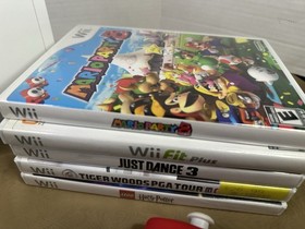 Nintendo Wii Console Bundle RVL-001 With 5 Games Mario Party Reformatted Tested!