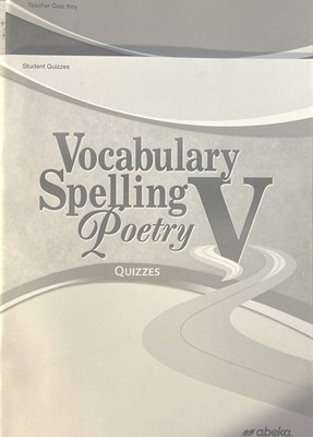 A Beka NEW 11th Gd Vocabulary Spelling Poetry  Student Quiz & Key Booklets