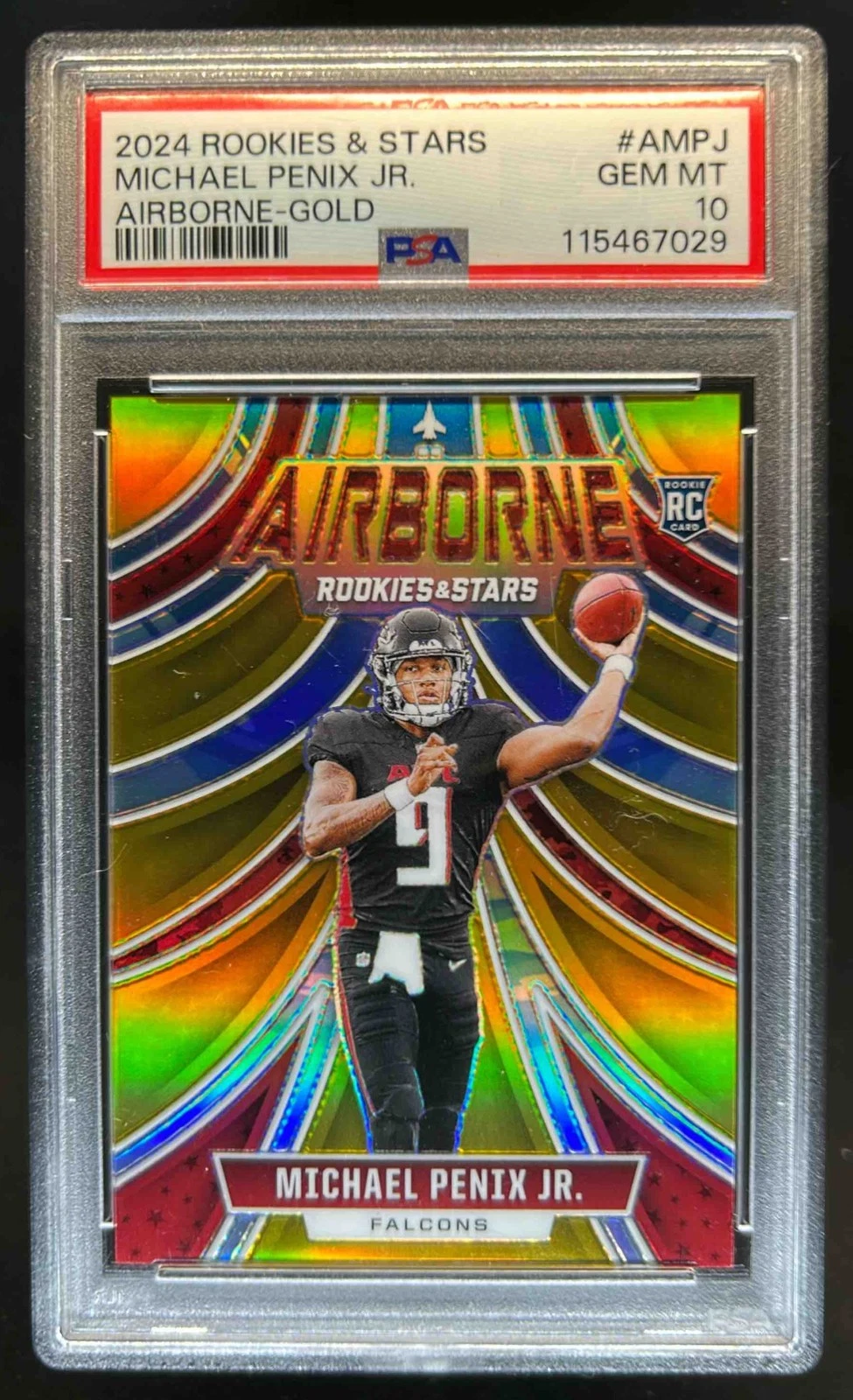 Michael Penix Panini Rookies & Stars Airborne #AMPJ Gold