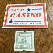 TWO Vintage Asbury Park NJ Casino Boardwalk Amusement Prize Coupons Original 