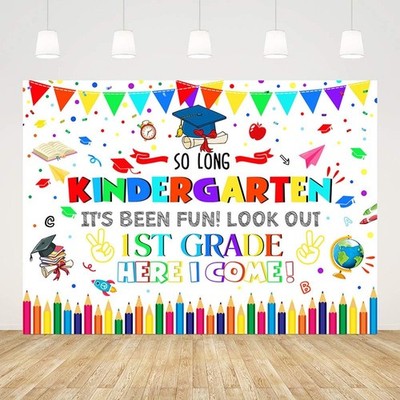 7x5ft Kindergarten Graduate Backdrop So Long Kindergarten It's Been Fun Look O 